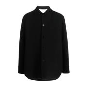 Jil Sander Enkel Knäppt Kappa Black, Herr