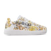 Versace Jeans Couture Barocktryck Lädersneakers för Kvinnor Multicolor...