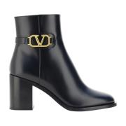 Valentino Garavani VLogo Läder Ankelboots Black, Dam