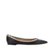 Valentino Garavani Rockstud Ballerina Flat Black, Dam