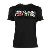 Versace Jeans Couture Ikonisk Designer T-shirt för Kvinnor Black, Dam
