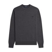 Fred Perry Mörkgrå Marl Sweaters Gray, Herr