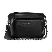 Michael Kors Avril Liten Topp Dragkedja Satchel Väska Black, Dam