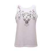 Pinko Vit ärmlös T-shirt för kvinnor White, Dam