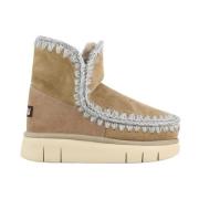 Mou Dam Casual Camel Läder Ankelboot Brown, Dam