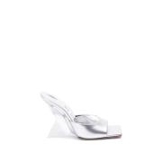 The Attico Silver/Kristall Cheope Mules Gray, Dam