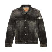 Diesel Jeansjacka med kontrasterande paneler Gray, Herr