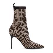 Balmain Höga ankelboots med klack Skye Beige, Dam