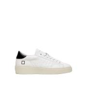 D.a.t.e. Vita Läder Sneakers med Svart Hälinsats White, Herr