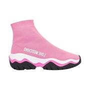 Love Moschino Multicolor Platform Slip-On Sneakers Pink, Dam