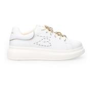 Tosca Blu Vita Lädersneakers med Rhinestone-detaljer White, Dam