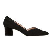 Högl Eleganta Velourpumps med Täckt Blockklack Black, Dam