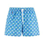 Kiton Badshorts med abstrakt mönster Blue, Herr