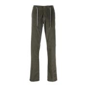Canali Leather Trousers Green, Herr
