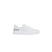 Givenchy Vita Låga Sneakers i Läder med Logotryck White, Herr