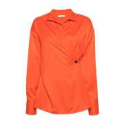 Salvatore Ferragamo Mandarin Wrap Top Orange, Dam