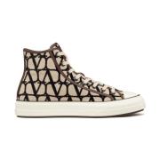 Valentino Garavani Beige Logo-Print Hi-Top Sneakers Beige, Herr