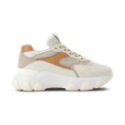 Hogan Beige Panel Suede Sneakers Beige, Dam