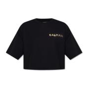 Balmain Kort, oversized T-shirt Black, Dam