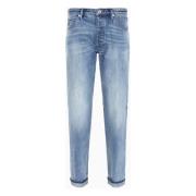 Emporio Armani Sköna och Moderna Jeans med Låg Midja Blue, Herr