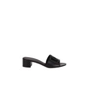 Dolce & Gabbana Svart Kalvskinnsmule med 4 cm Klack Black, Dam