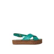 Dolce & Gabbana Gröna Läderplattformssandaler Green, Dam