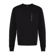 Balmain Bomullssweatshirt Black, Herr