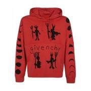 Givenchy Röd Bomullssweatshirt med Huva Red, Herr