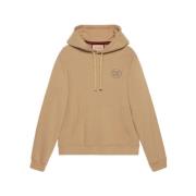 Gucci Beige Bomullshoodie med Interlocking G Logo Beige, Herr