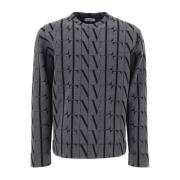 Valentino Lyxig Grå Bomullssweatshirt för Män Gray, Herr