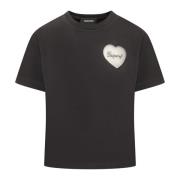 Dsquared2 Svart Heart Mesh T-Shirt Black, Dam