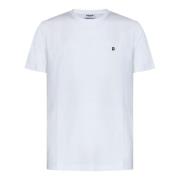 Dondup Vita Ribbade Crew Neck T-shirts och Polos White, Herr