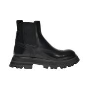 Alexander McQueen Svarta Läder Wander Chelsea Boots Black, Dam