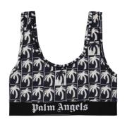 Palm Angels Palm Print Bralette Black, Dam