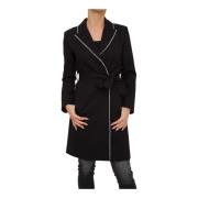 Twinset Kort Svart Trenchcoat Black, Dam