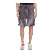 44 Label Group Crinkle Nylon Bermuda Shorts Gray, Herr