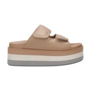 Paloma Barceló Persa Slipper Sandaler med Velcro Stroppar Brown, Dam