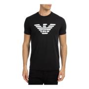 Emporio Armani Mönstrad Logo T-shirt Black, Herr