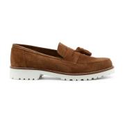 Made in Italia Suede Tassel Loafers Brown, Dam