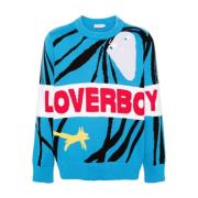 Loverboy by Charles Jeffrey Blå Logo Bomullströja Blue, Herr