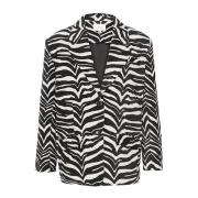 Gestuz Vit Tiger Oversize Blazer Multicolor, Dam