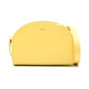 A.p.c. Gul Läder Demi-Lune Mini Väska Yellow, Dam