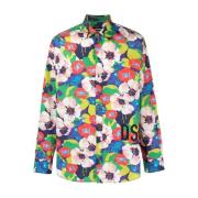 Dsquared2 Blommigt Skjorta med Logotryck Multicolor, Herr