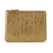 Comme des Garçons Präglad Läder Guld Pochette Plånbok Yellow, Unisex