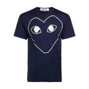 Comme des Garçons Play Blå Hjärta T-Shirt från Comme Des Garçons Play ...