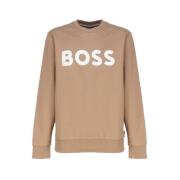 Hugo Boss Klassisk Crewneck Sweatshirt Beige, Herr