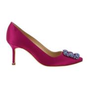 Manolo Blahnik Kristalldetalj Sidenpump Purple, Dam