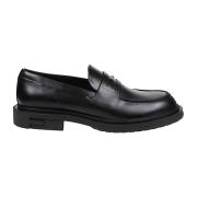 Fendi Läder Loafers med Logodetalj Black, Herr
