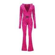 Versace Medusa Velvet Huvtröja Jumpsuit Pink, Dam