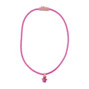 Versace Flätad Medusa Halsband Pink, Dam